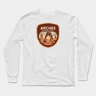 Retro Vintage Arches National Park Bagde Long Sleeve T-Shirt